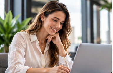 Professional customer using digital banking